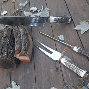 JGO. TRIPLE CUCHILLO 22CM- CABO ASTA DE CIERVO