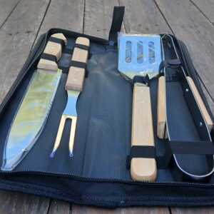 ESTUCHE PARRILLERO DE TELA CON 4 PIEZAS