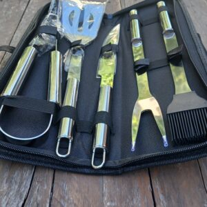 ESTUCHE PARRILLERO EN TELA CON 5PZAS DE ACERO (PA760)