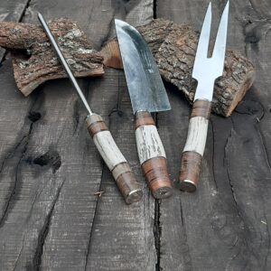 JGO. TRIPLE CUCHILLO 22CM DE HOJA CABO COMBINADO